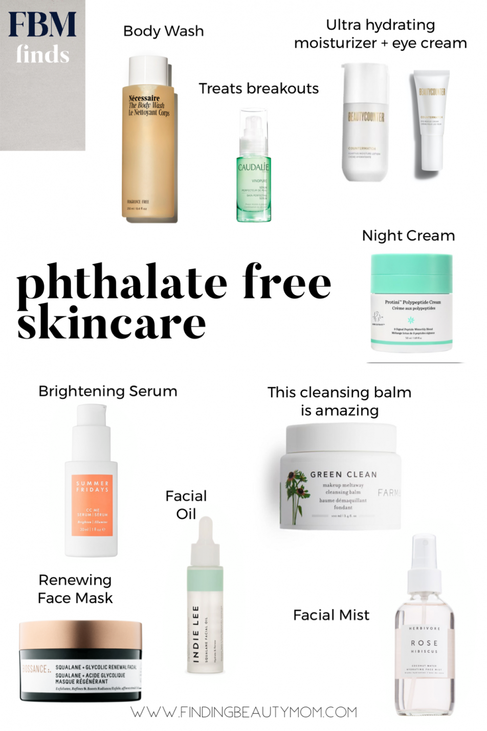 Phthalate free skincare, beauty products safe for pregnancy, clean skincare