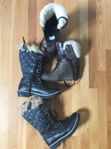 investment items: sorel winter boots