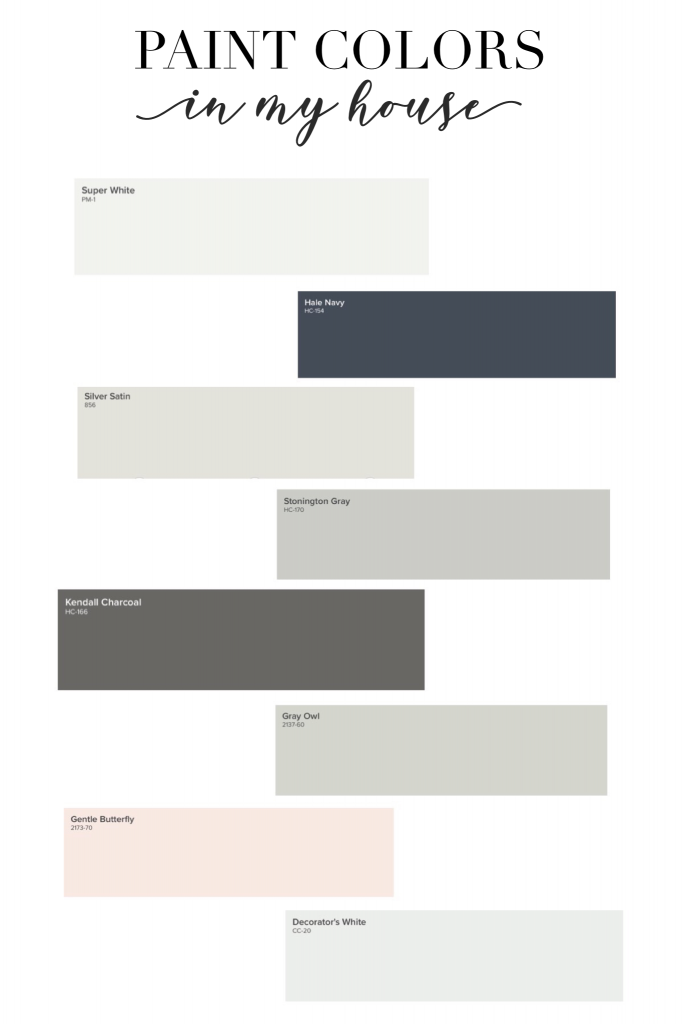 Benjamin Moore interior paint colors.  Home color palette. neutral and airy colors for your home