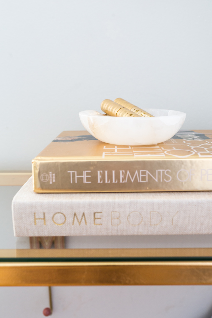 coffee table books and lipstick