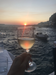 where to eat in Oia, Santorini Greece. Sunset Dinner in Santorini