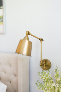 antique brass wall lamp. bedroom decor