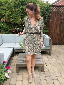 dinner party dress. fall dresses. snake print dress from rent the runway