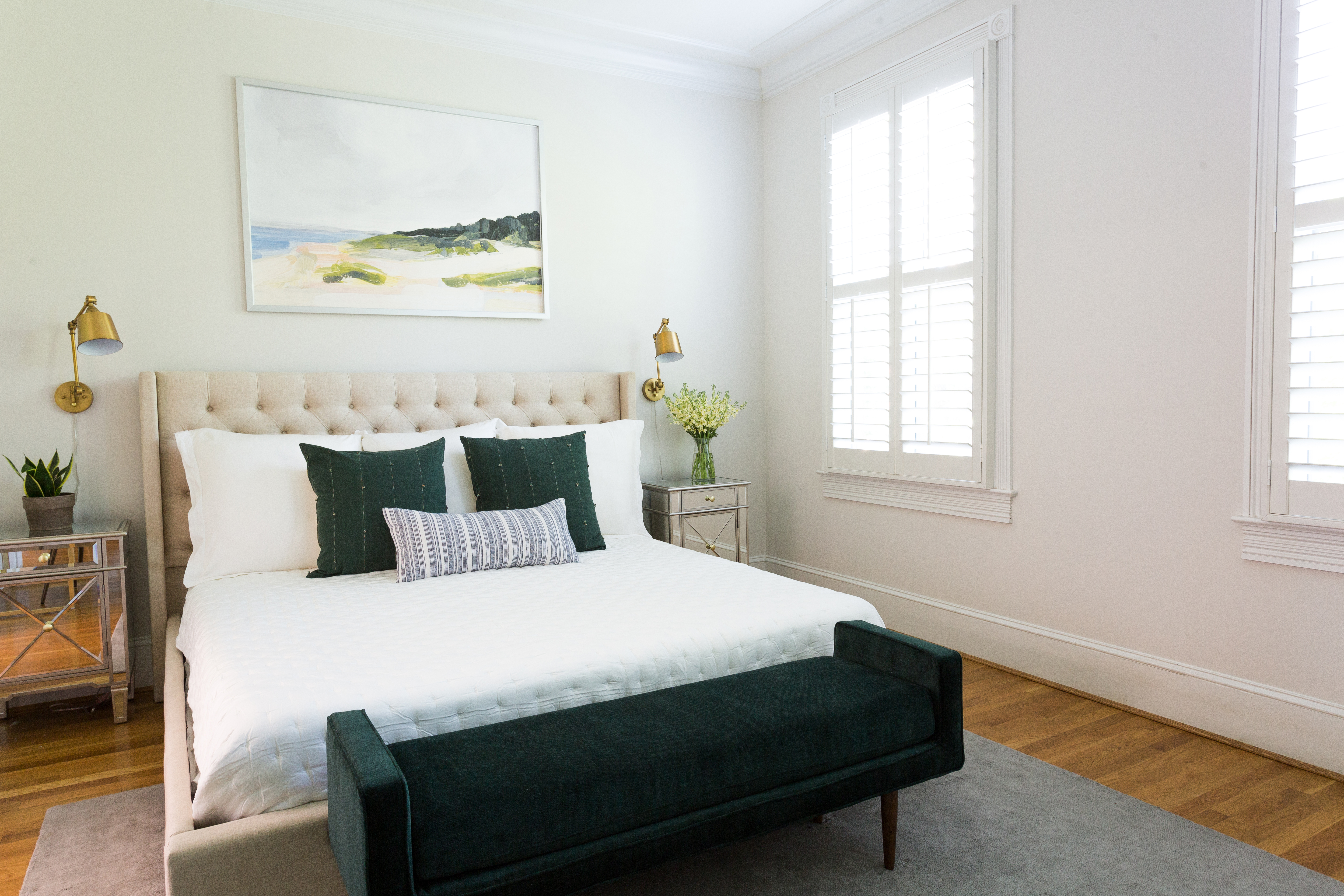 Master bedroom ideas. master bedroom decor. juniper print shop. Green decor