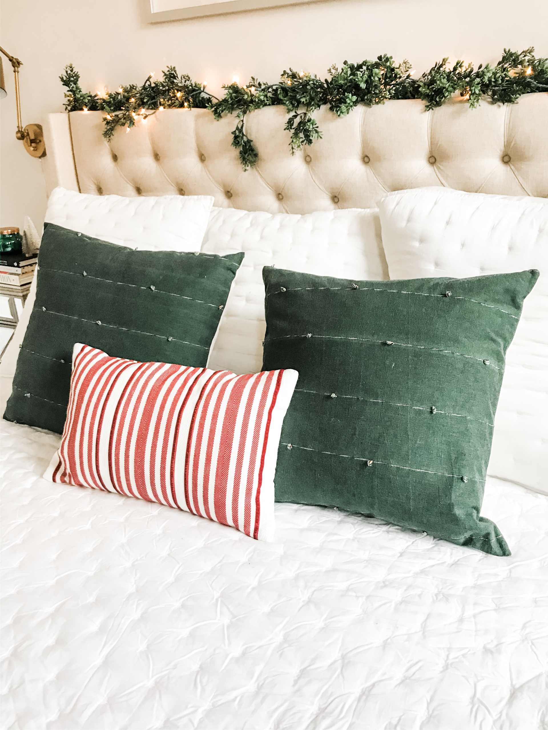 master bedroom christmas decorations. bedroom holiday decor, holiday pillows. etsy pillows
