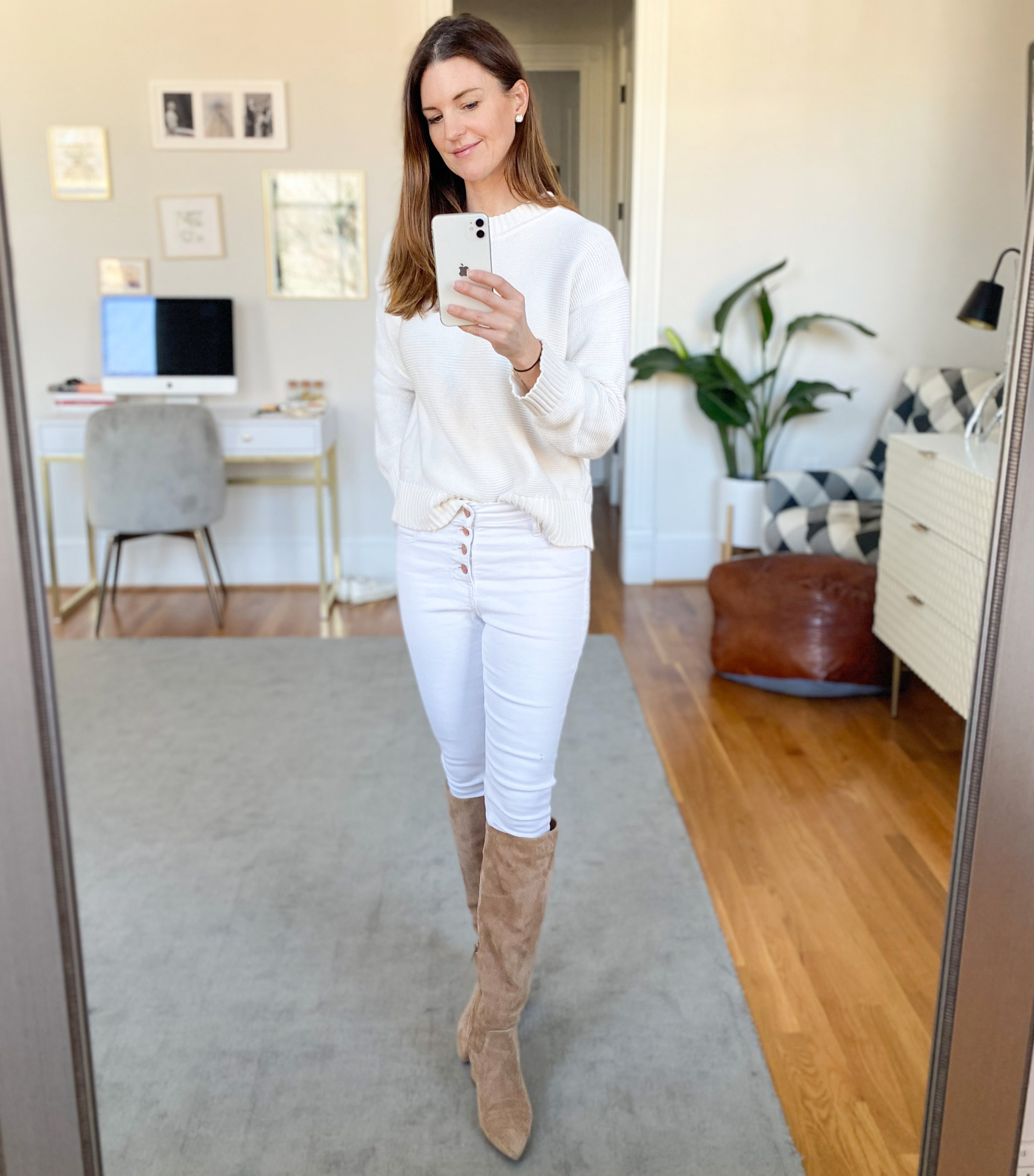 January OOTD/ what to wear in January / winter whites outfit