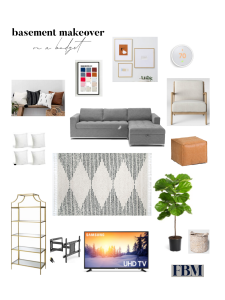 Basement makeover, basement decor on a budget, small space decor