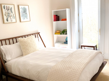 Guest bedroom decor, rainbow bookshelf, DIY bedroom decor