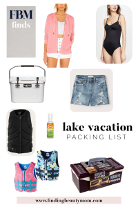 Lake vacation packing list