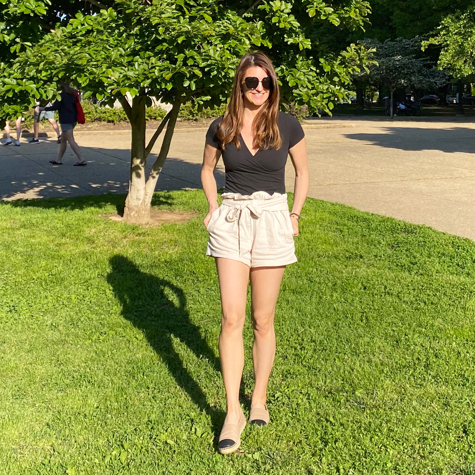 Simple Bodysuit Tank and Denim Shorts Outfit