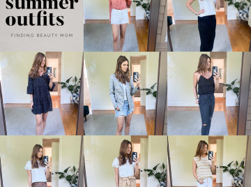 End of summer outfits, transition to fall outfit ideas by finding beauty mom, casual over forty outfits