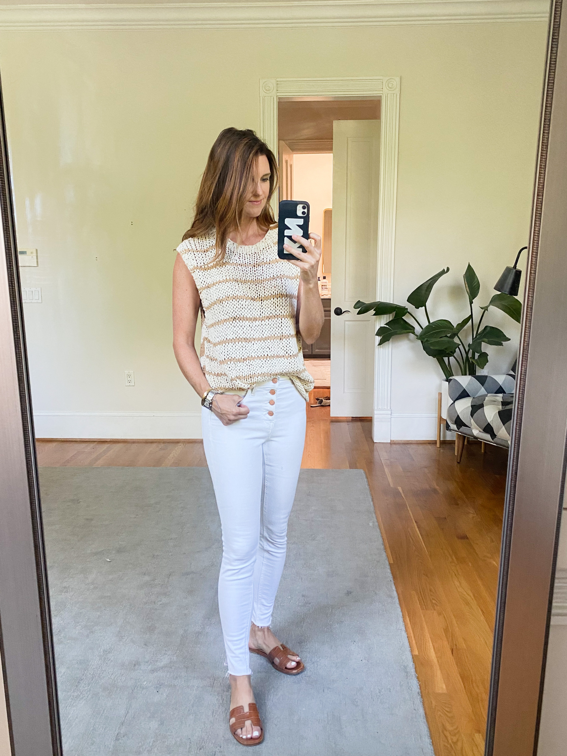 Free people knit top and white pants, end of summer style, how to wear white after Labor Day, finding beauty mom outfit ideas 