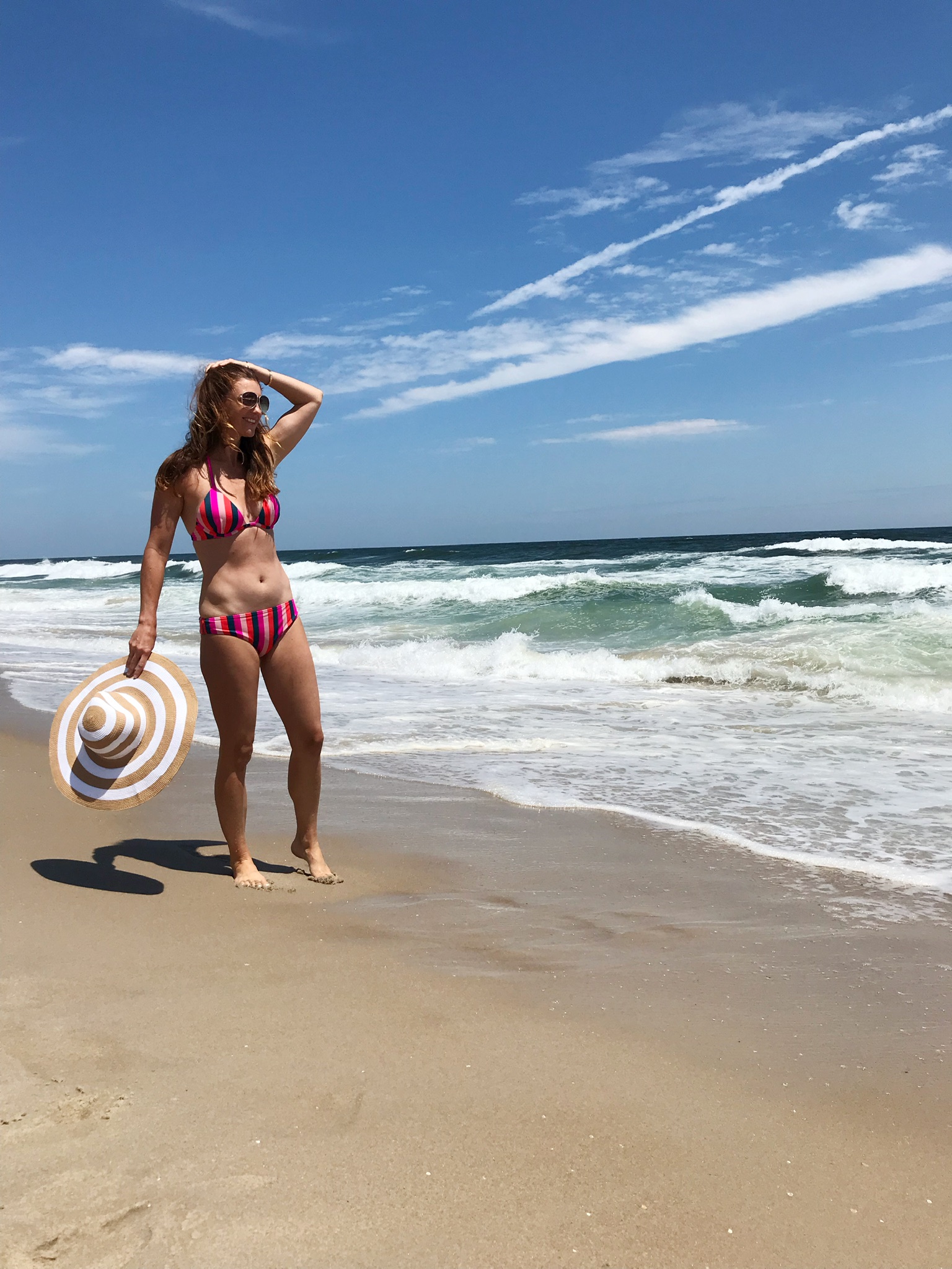 striped swimsuit