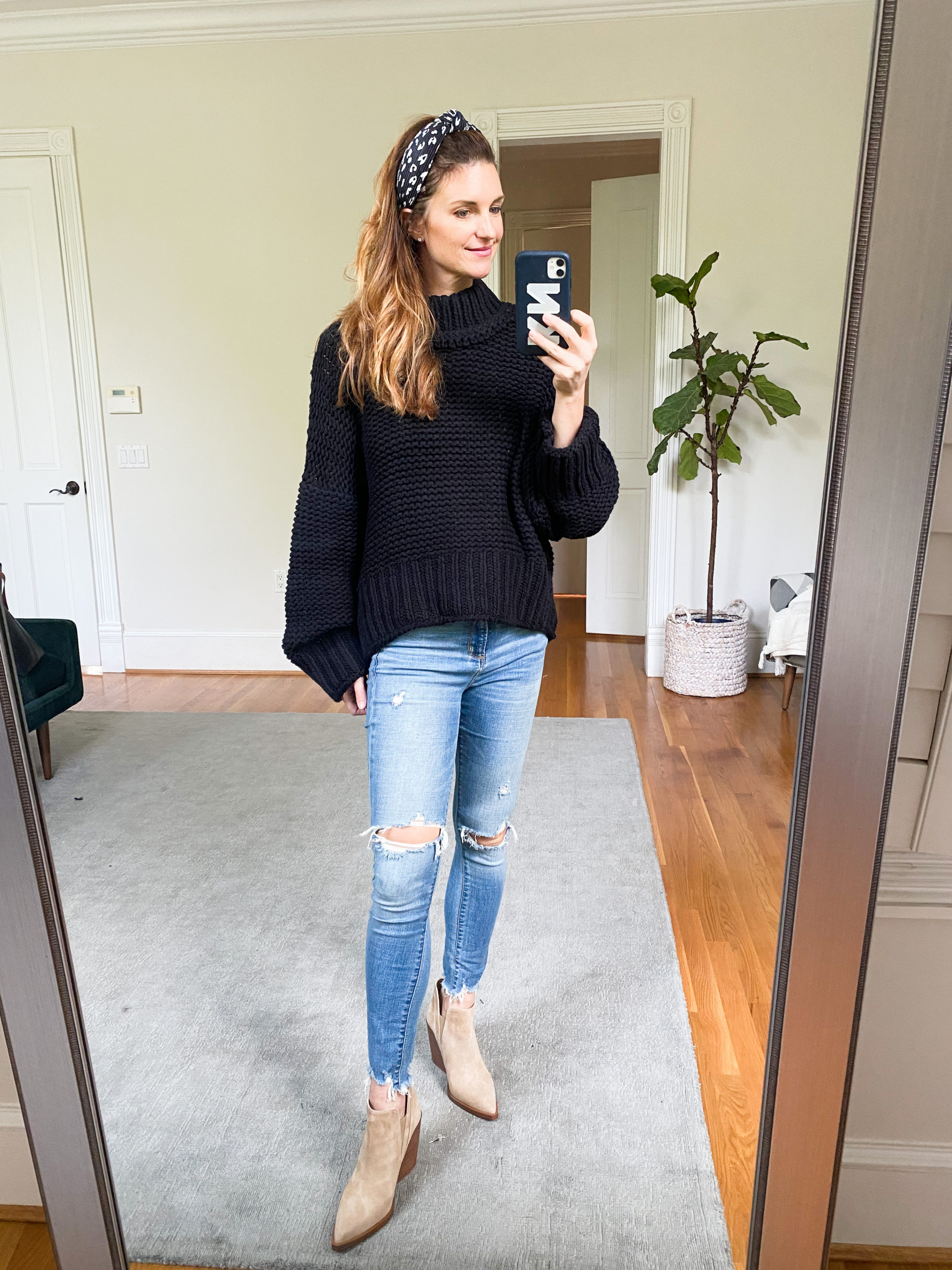 Black sweater outfit ideas, black sweater looks for fall and winter, weekend outfits, finding beauty mom outfit ideas