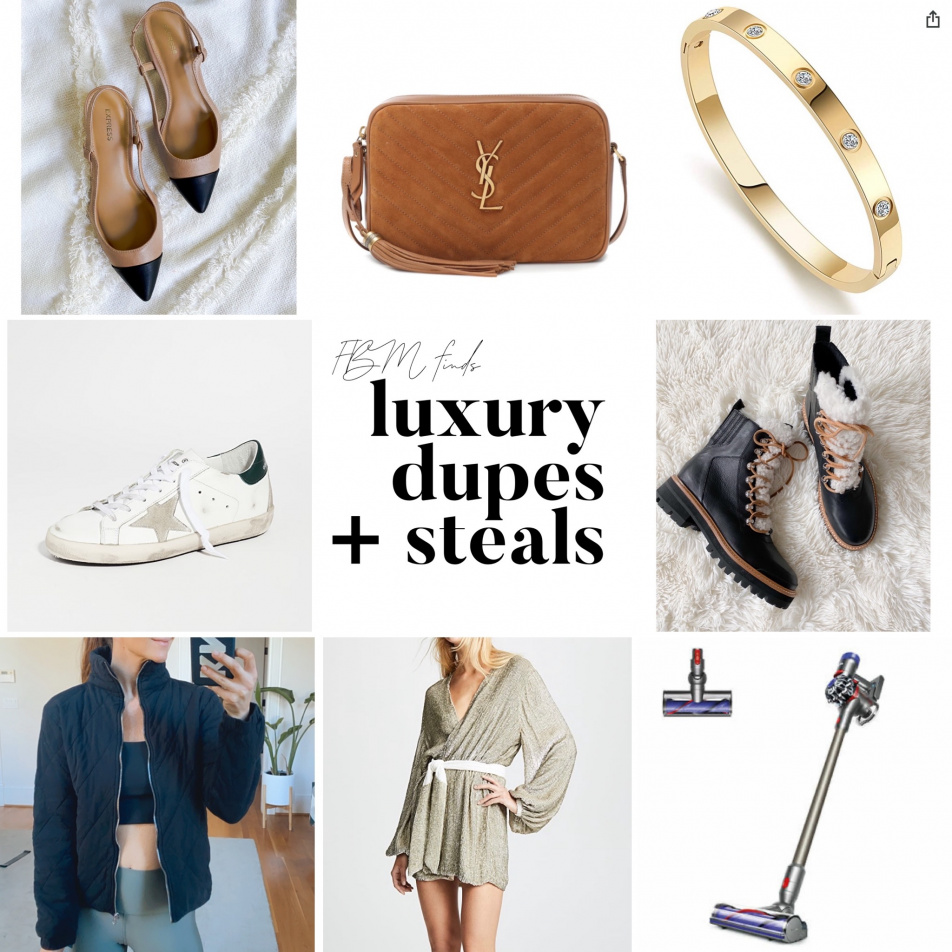 Luxury dupes and steals, finding beauty mom gifts for her, best splurges and saves, designer bag dupes, designer shoe dupes