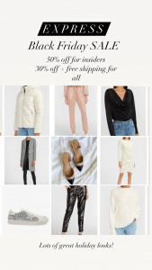 Express Black Friday sale, best outfits from express, holiday gift guides