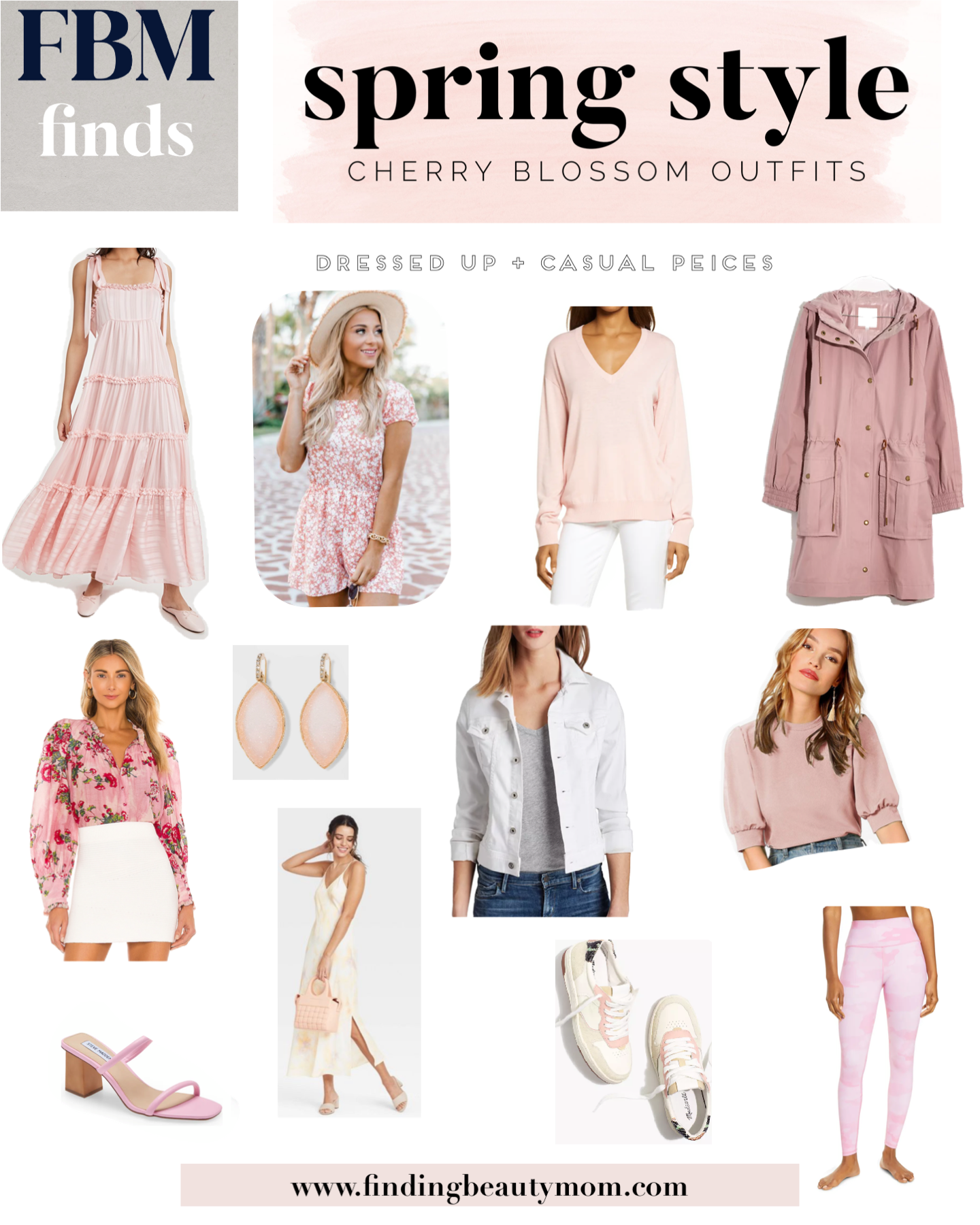 Cute outfits for spring, cherry blossom photo outfit ideas, cherry blossoms Washington DC, spring dresses, Easter outfits, light pink outfits, spring family photo outfits 