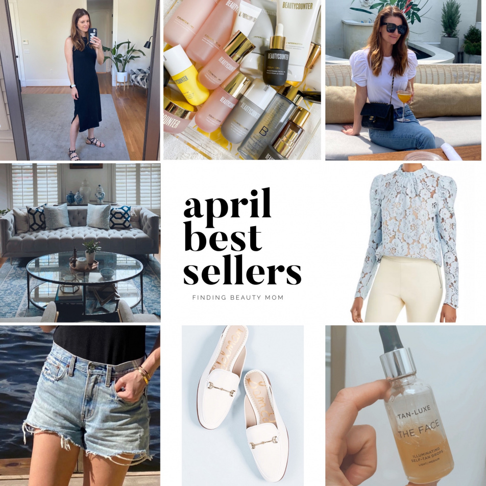 April best sellers, what to wear this spring, spring beauty, spring outfits for women, finding beauty mom most purchased, beautycounter best sellers