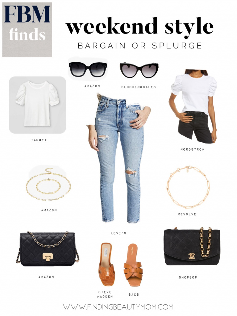 Classic Jeans + White T Shirt Outfit: Bargain and Splurge Pieces ...