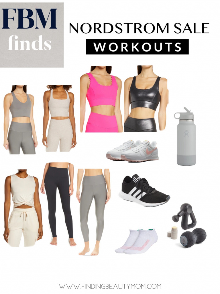 activewear at the nordstrom anniversary sale, nordstrom sale picks, sports bras, leggings, finding beauty mom