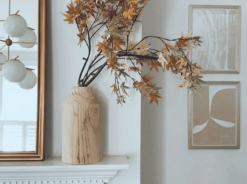fall mantle decor, faux fall leaves decor, mantle fall decorations, fireplace decor for fall, september decor