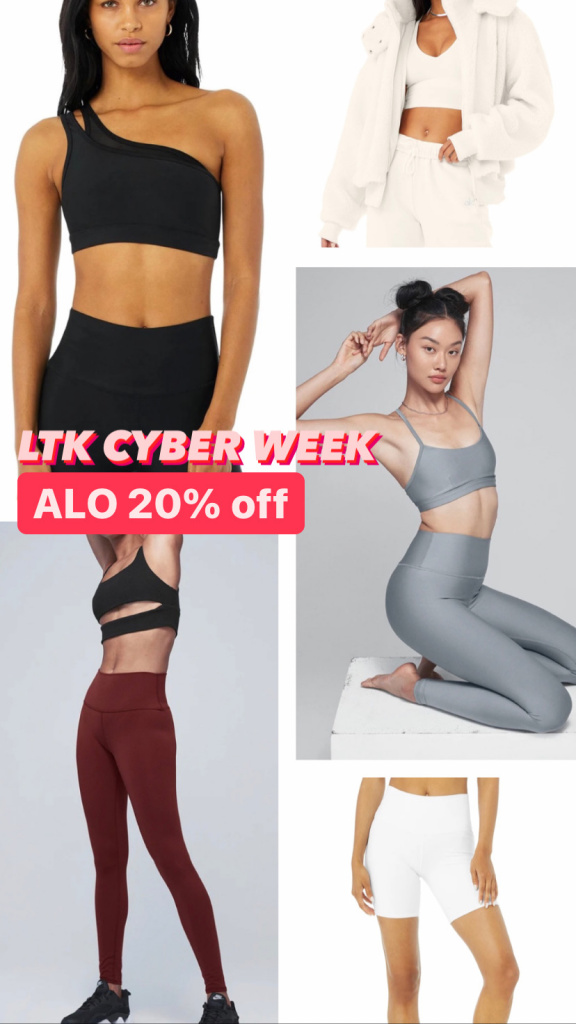 alo yoga cyber week deals, activewear sets for holiday, fitness gifts
