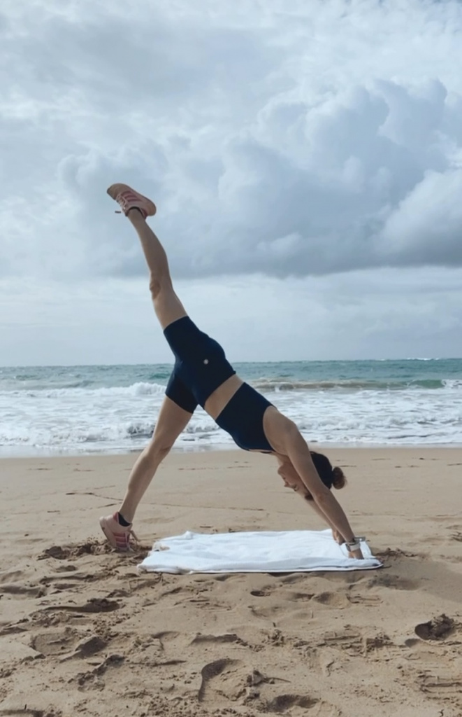 beach workout san juan puerto rico in tory sport matching set