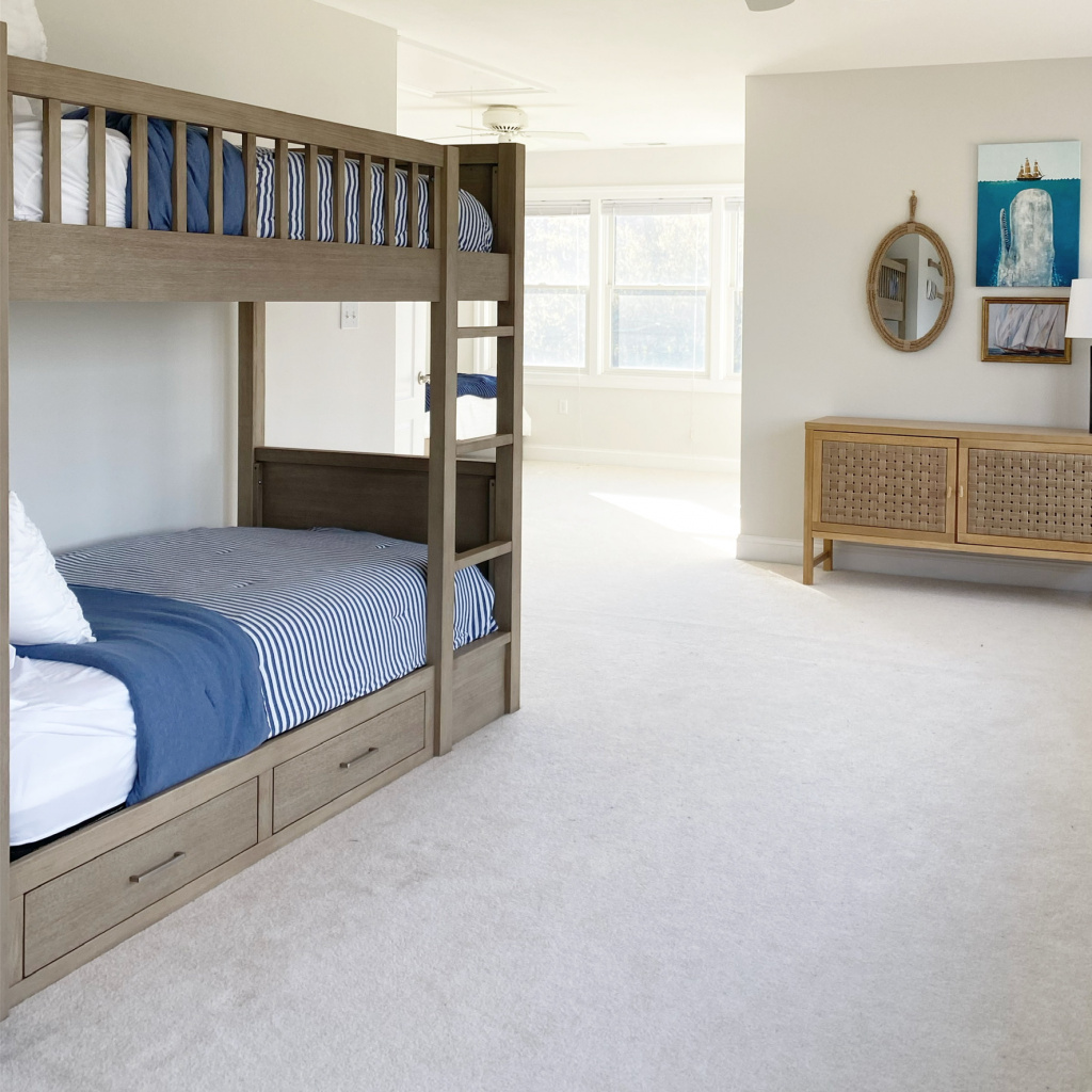 Bunk room decor, bunk room ideas, pottery barn bunk beds, nautical themed bedroom