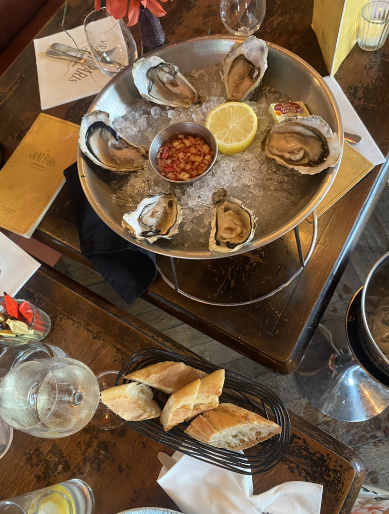 oysters at a paris restaurant Le Vrai Paris Montmartre France